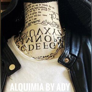 Silver statement chunky wide short necklace paperclip shape link